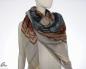 Preview: AHMADDY Seide- Baumwolle Modalschal braun blau beige
